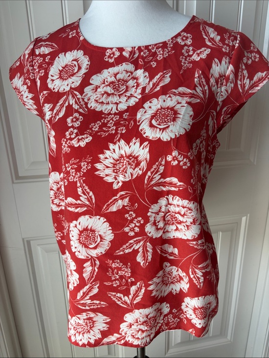 Alex Marie Tops - Alex Marie dark Orange and White Floral Blouse